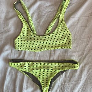Acacia mesh bikini, neon yellow Size S